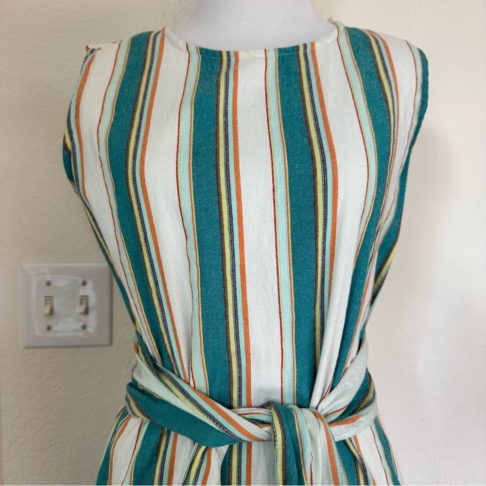Boho Multicolor Stripe Sleeveless Summer Maxi Dress Medium 🔥 - Picture 12 of 12